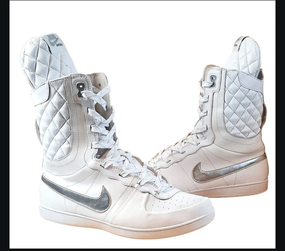 Nike Legends High White Leather Quilted Boot Shoes 333891-101 Wmns Sz 10 - Image 1 of 4