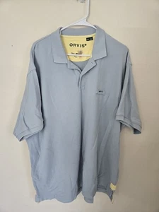 Orvis Poloshirt Herren 2XL hellblau Baumwolle klassisch Fliegenfischen Logo KOSTENLOSER VERSAND - Bild 1 von 5