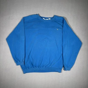 Vintage 90s The North Face CrewNeck Sweater Mens M-XLarge Blue Pocketed Pullover - Picture 1 of 11