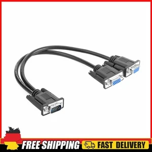 15 Pin VGA Male to 2 VGA Female Splitter Cable Monitor Adapter for PC Projector - Bild 1 von 4