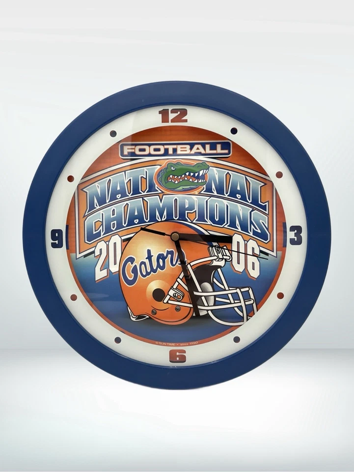 Reloj de pared vintage Sun Time Florida Gators Football National Champions 2006 Foto 1 de 4