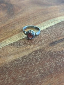 Anello vintage granato argento sterling 925 sud-ovest misura 6 - Foto 1 di 8