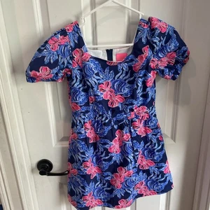 Lilly Pulitzer NWT Girls Alannah Dress Low Tide Navy Its Ofishell Size 10 - Picture 1 of 14