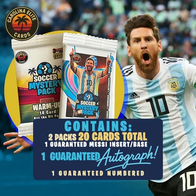 Soccer Cards Mystery Pack - Jumbo LOT! Guaranteed Auto + Numbered + MESSI - Image 1 of 4