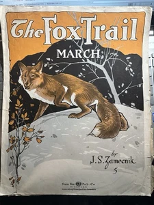 1917 11x14 Cleveland Instrumental Sheet Music THE FOX TRAIL MARCH - Picture 1 of 2