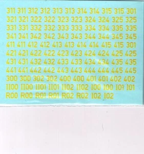 Calcomanías deslizantes de agua 1/87 números torreta alemana amarillo liso 34Y nuevas 1/87 - Imagen 1 de 1
