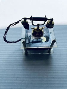 Westland Co Music Box Telephone Acrylic/Metal 4x3.5 Bottom Wind; Flaw, Damaged - Picture 1 of 18