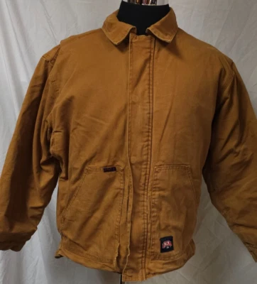 KEY FR Brown Flame Resistant Quilt Lined HRC 4 ARC Heavy Duty Duck Coat (Sz MR) - Image 1 of 4