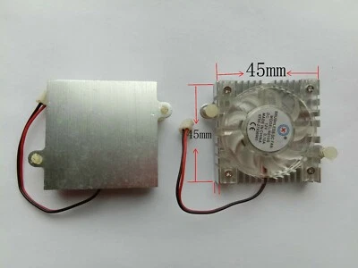 2 pcs Brushless DC Cooling 9 Blade Fan 4010S 12V 45x45x10mm 2pin with Heatsink - Image 1 of 4