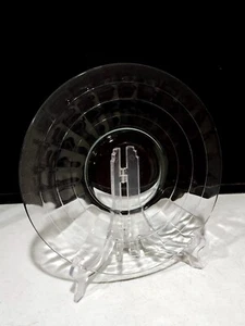 1- CLEAR BLOCK OPTIC~10" SANDWICH OR DINNER PLATE~ANCHOR HOCKING Depression - Picture 1 of 3