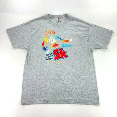 Camiseta masculina Walt Disney World 2015 5K pateta cinza urze • Grande - Imagem 1 de 4