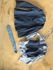 Boys  Size 29 Suit Jacket Vest Blue Size Xs Mens Shirt And Tie  - Picture 1 of 11