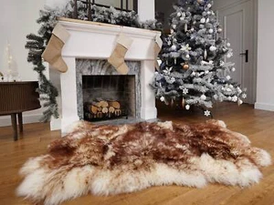 GIANT SHEEPSKIN Triple XXL Mouflon Throw Genuine leather Sheep Skin 64" x 4 - Picture 1 of 6