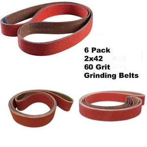 2 X 42 Inch 60 Grit EdgeCore Ceramic Grinding Sanding Belts 6 Pack - Picture 1 of 7