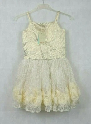Monsoon Renee Rose, Gold Bridesmaid Dress Size 12 - 13 Years Rrp £65 CR012 DD 03 - Image 1 of 4