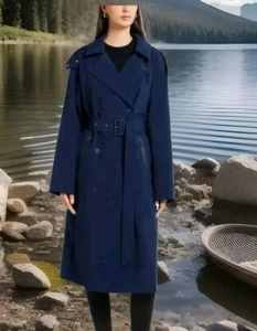 Womens Lacoste Waterproof Seam Sealed Hooded OVERSIZED TRENCH-RAIN COAT Sz 6 NWT - Picture 1 of 17