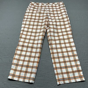 Pantalones de golf Puma para hombre 34X28 naranja blanco a cuadros rectos frente plano informal celular - Imagen 1 de 13