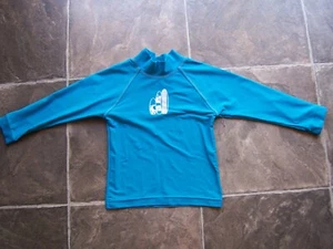 Boy's Hi Hop Blue & White Long Sleeve Rashie Rash Vest Shirt Top Size 2 EC - Picture 1 of 1