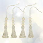8pcs Wooden Beads Garland with Tassels for Farmhouse Rustic Decoration