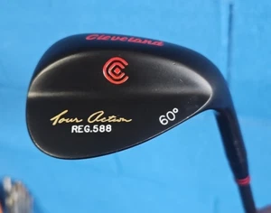 CLEVELAND 588 TOUR ACTION NITRURO NEGRO 60° LOB WEDGE LOMO ALINEADO NEGRO S300 - Imagen 1 de 5