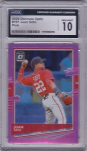 2020 DONRUSS OPTIC..JUAN SOTO..PINK PRIZM..# 161..CGC 10..GEM-MINT..NATIONALS - Picture 1 of 2