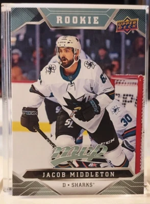 Jacob Middleton 2019-20 Upper Deck MVP Rookie #225 Sharks/Wild RC - Image 1 of 4