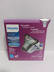 Philips MR16 Indoor Flood Bright White Light 50W Replacement 4W LED 3 Bulb Pack - Picture 1 of 6
