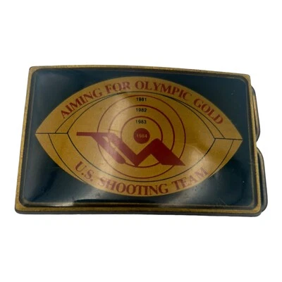 De colección apuntando al oro olímpico EE. UU. Hebilla de cinturón Shooting Team 1981-1984 Foto 1 de 4
