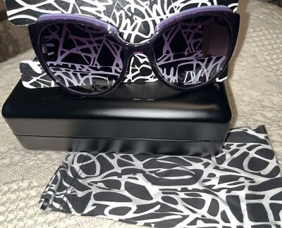 NEW Diane von Furstenberg Purple Sunglasses DVF 5253 Black  with DVF Case - Image 1 of 4