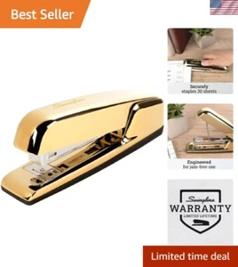 Stapler, 30 Sheet Capacity, 747 Business Stapler, Jam Free, Metal, Gold Chrom... - Picture 1 of 9