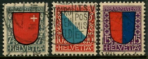 SWITZERLAND - 1920 PRO JUVENTUS Set to 15c 'MULTI'  SGJ14-J16 VFU Cv£55 [A7543]* - Imagen 1 de 2