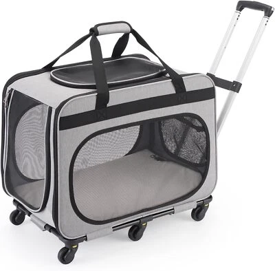 FASNATI Transportbox Katze Groß bis 20kg, 2-in-1 Hunde Transport-Box mit Rollen - Bild 1 von 4