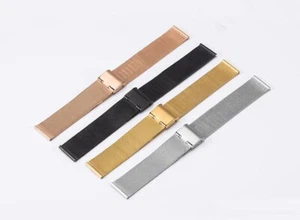 Correa de reloj MILANAISE acero inoxidable malla bucle reloj pulsera plata negro oro rosa - Imagen 1 de 17