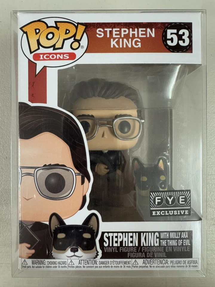 Stephen King with Molly 53 ~ Funko Pop Vinyl ~ FYE EXCLUSIVE + FREE PROTECTOR - Image 1 of 4