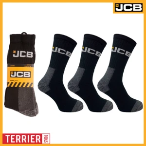 Men's Black Work Socks | JCB Workwear Range | 3 - 12 Pairs | U.K. Size 6-11 - Picture 1 of 10