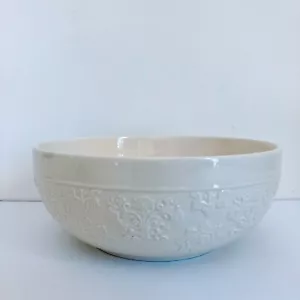 10" Large Salad Serving Bowl Pavilion Cream Earthenware by Vista Alegre - Picture 1 of 11