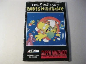 The Simpson' Bart's Nightmare Super Nintendo SNES instruction manual only - Picture 1 of 2