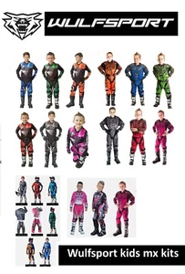 Kids motocross kit set Wulfsport MX shirt & pants age 3-13 motorbike quad ATV - Picture 1 of 95