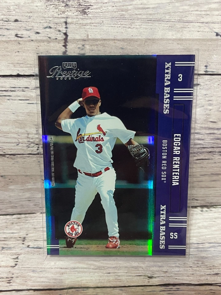 2005 Playoff Prestige (#/d/100) Xtra Bases Purple - #3 Edgar Renteria - Image 1 of 1