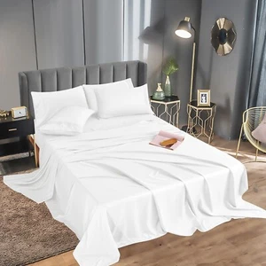 6 Piece Premium Bamboo Sheet Set, Deep Pockets, Bed, Sheets, Soft, Full Bed shee - Picture 1 of 8