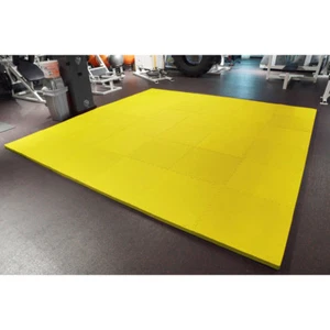 MEISTER 1.5" PUZZLE FLOOR MATS *EXTRA THICK* Home Gym Play Foam Wrestling YELLOW - Picture 1 of 4