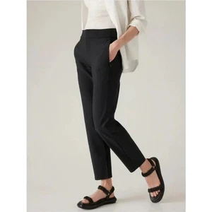 Athleta Stellar Hose Pants Tapered schwarz Gr. 2 Bürokleidung Reißverschluss Knöchel - Bild 1 von 11