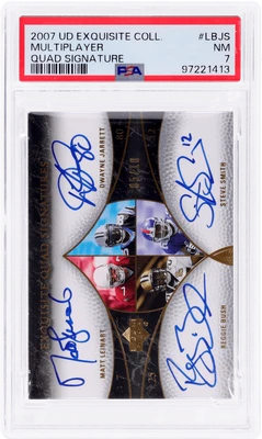 2007 Exquisite Matt Leinart/Reggie Bush/Dwayne Jarrett/Steve Smith /10 PSA 7 - Image 1 of 2
