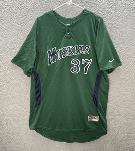 Camiseta de béisbol Minnesota Muskies adulto grande cosida verde equipo Nike Swoosh - Imagen 1 de 14