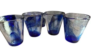 Bormioli Rocco Rock Glas Kobaltblau 4er Set Wirbel Sommer Maritim Küste - Bild 1 von 4