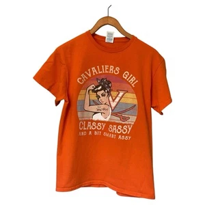 Cavaliers Girl Orange S/S T-Shirt Women's Size M Classy Sassy Smart Assy UVA - Picture 1 of 7