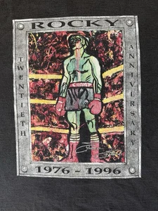 T-Shirt Vintage 1996 Planet Hollywood Rocky Edizione Commemorativa Nera Uomo XL - Foto 1 di 4
