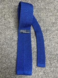 Corbata Polo Ralph Lauren Vintage Azul Tejida 100% Seda Hecha en Italia Clásica Preppy - Imagen 1 de 4