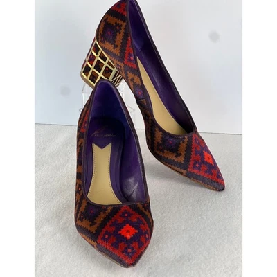 Tacones enjaulados de terciopelo multicolor Brian Atwood Karina Foto 1 de 4