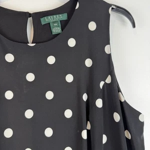 Lauren Ralph Lauren Women's Plus Size Long Black Polka Dot Dress Size 18 - Picture 1 of 9